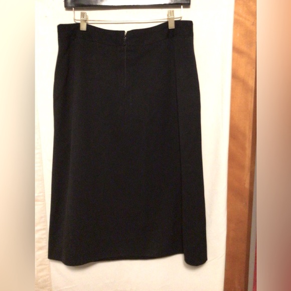 CELINE PARIS WOOL SKIRT WITH LEATHER ACCENT SZ 46 # wool - Picture 4 of 11